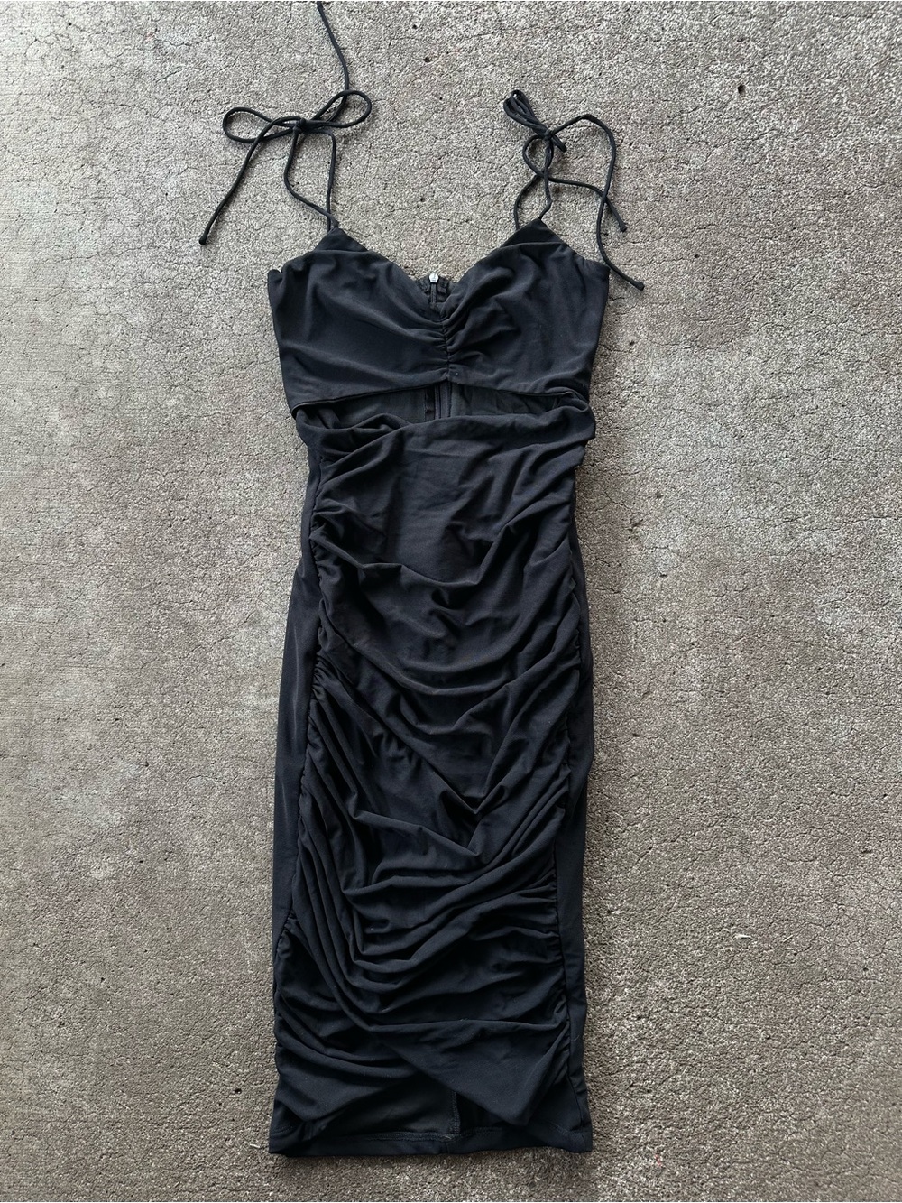 Thats So Fetch Black Ruched Bodycon Cutout Mini Dress
